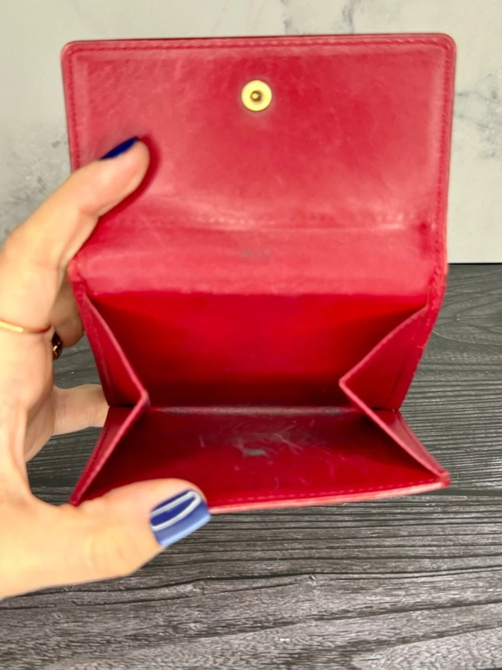 Louis Vuitton Monogram Vernis Red Compact Wallet | TH1018 | Patent Leather